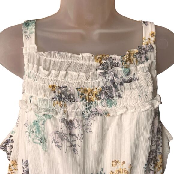 Maurice's White Floral Ruffle Maxi Dress Sz XL Romantic Prairie Cottage Boho - Picture 2 of 10